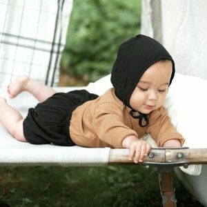 Charming Black Baby Bonnet